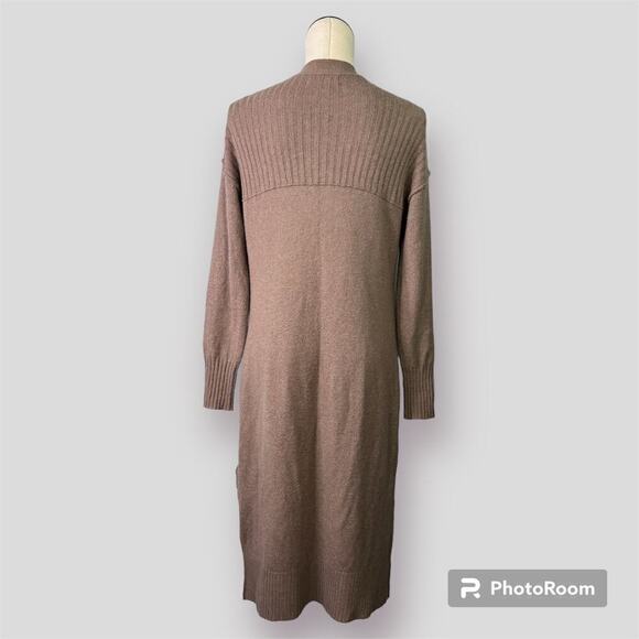 London Kaye Brown Duster Cardigan Stretch Knit Sweater with Pockets Women's Sz S - Picture 4 of 11
